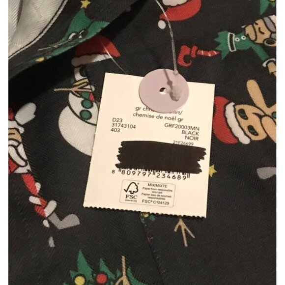 George Mens M Christmas Novelty Button Up Long Sleeve Shirt Santa  Snowman Print - Picture 10 of 15